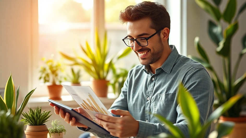 Emprendedor español revisando resultados de productividad tras implementar IA en su negocio